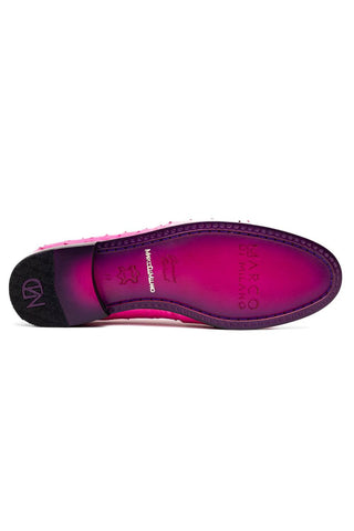 Marco Di Milano Aubiere Exotic Pink Ostrich Tassels Loafers (MDM1198)