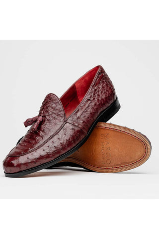 Marco Di Milano Aubiere Exotic Wine Ostrich Tassels Loafers (MDM1198)