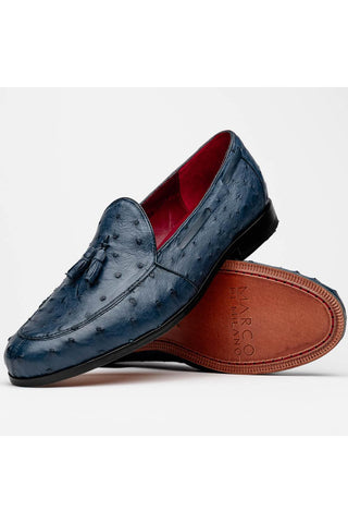 Marco Di Milano Aubiere Navy Ostrich Tassel Loafers (MDM1198)
