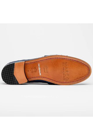 Marco Di Milano Aubiere Navy Ostrich Tassel Loafers (MDM1198)