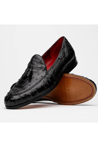 Marco Di Milano Aubiere Ostrich Tassel Loafers - Black