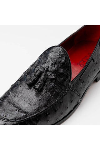 Marco Di Milano Aubiere Ostrich Tassel Loafers - Black