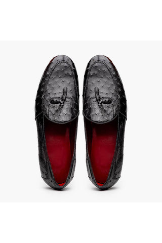Marco Di Milano Aubiere Ostrich Tassel Loafers - Black