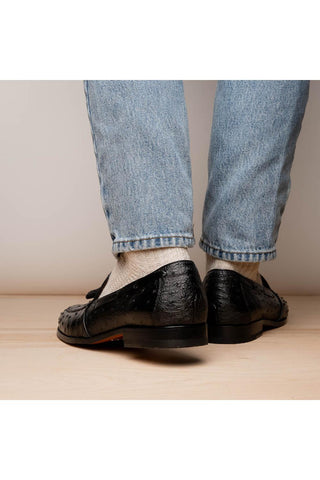 Marco Di Milano Aubiere Ostrich Tassel Loafers - Black