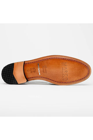 Marco Di Milano Aubiere White Exotic Ostrich Tassels Loafers (MDM1198)