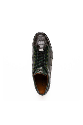 Marco Di Milano Bari Green Genuine Patchwork Lizard Skin Fashion Sneakers (MDM1142)