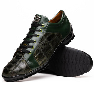 Marco Di Milano Bari Men's Shoes Genuine Patchwork Lizard Skin Fashion Sneakers (MDM1142)-AmbrogioShoes