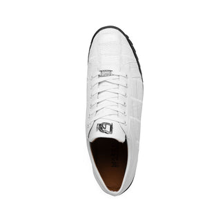 Marco Di Milano Bari Men's Shoes White Genuine Patchwork Lizard Skin Fashion Sneakers (MDM1142)-AmbrogioShoes