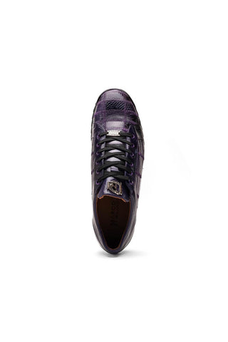 Marco Di Milano Bari Purple Genuine Patchwork Lizard Skin Fashion Sneakers (MDM1142)