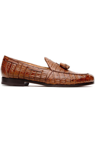 Marco Di Milano Bianchi Bay Apache Caiman Crocodile Tassels Loafers (MDM1197)
