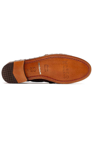Marco Di Milano Bianchi Bay Apache Exotic Caiman Crocodile Tassels Loafers (MDM1197)