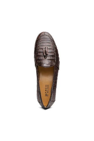 Marco Di Milano Bianchi Brown Caiman Crocodile Tassels Loafers (MDM1197)