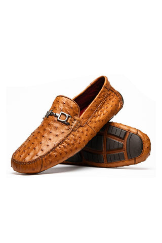 Marco Di Milano Bolonia Brandy Ostrich Horse-Bit Driver Loafer (MDM1205)