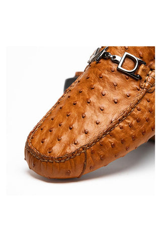 Marco Di Milano Bolonia Brandy Ostrich Horse-Bit Driver Loafer (MDM1205)