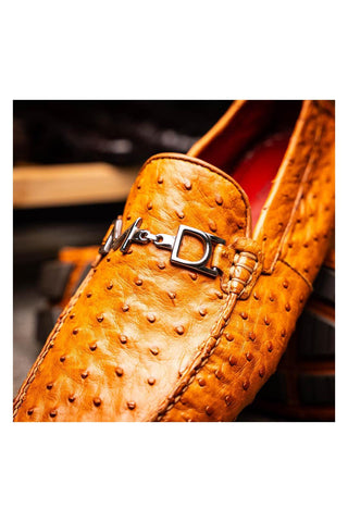 Marco Di Milano Bolonia Brandy Ostrich Horse-Bit Driver Loafer (MDM1205)