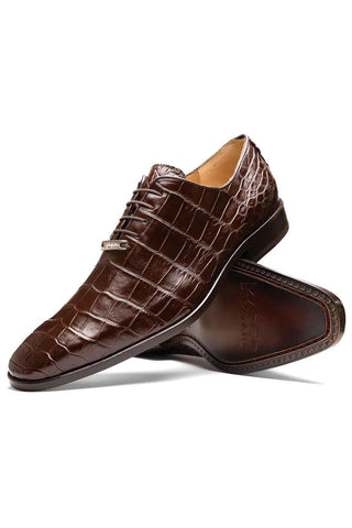 Marco Di Milano Bono Brown Genuine Alligator Whole-Cut Oxfords (MDM1183)