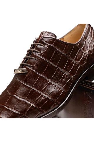 Marco Di Milano Bono Brown Genuine Alligator Whole-Cut Oxfords (MDM1183)