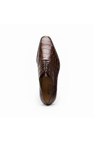 Marco Di Milano Bono Brown Genuine Alligator Whole-Cut Oxfords (MDM1183)