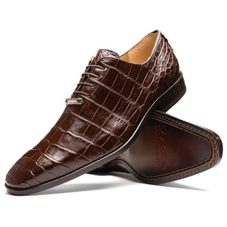 Marco Di Milano Bono Men's Shoes Genuine Alligator Dress Whole-Cut Oxfords (MDM1183)-AmbrogioShoes