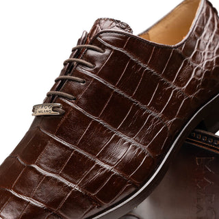 Marco Di Milano Bono Men's Shoes Genuine Alligator Dress Whole-Cut Oxfords (MDM1183)-AmbrogioShoes