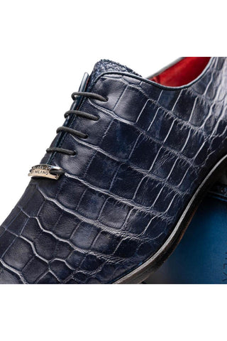 Marco Di Milano Bono Navy Genuine Alligator Whole-Cut Oxfords (MDM1183)
