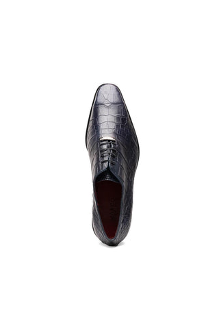 Marco Di Milano Bono Navy Genuine Alligator Whole-Cut Oxfords (MDM1183)