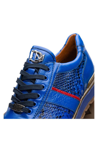 Marco Di Milano Brescia Blue Genuine Snake Skin / Calf-Skin Leather Sneakers (MDM1124)