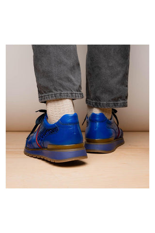 Marco Di Milano Brescia Blue Genuine Snake Skin / Leather Sneakers (MDM1124)
