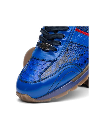 Marco Di Milano Brescia Blue Genuine Snake Skin / Leather Sneakers (MDM1124)