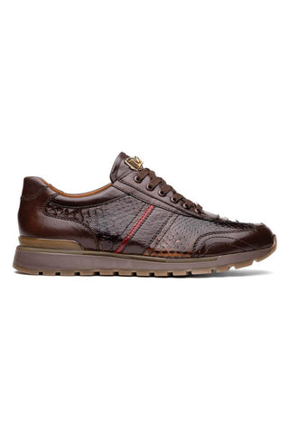 Marco Di Milano Brescia Brown Genuine Snake Skin / Calf-Skin Leather Sneakers (MDM1124)