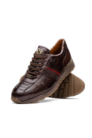Marco Di Milano Brescia Brown Genuine Snake Skin / Leather Sneakers (MDM1124)