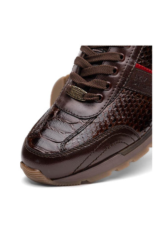Marco Di Milano Brescia Brown Genuine Snake Skin / Leather Sneakers (MDM1124)