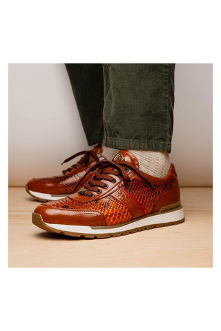 Marco Di Milano Brescia Honey Genuine Snake Skin / Calf-Skin Leather Sneakers (MDM1124)