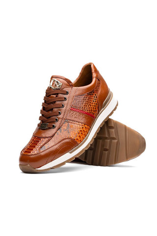 Marco Di Milano Brescia Honey Genuine Snake Skin / Calf-Skin Leather Sneakers (MDM1124)