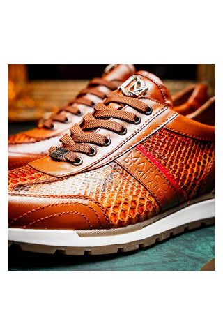 Marco Di Milano Brescia Honey Genuine Snake Skin / Leather Sneakers (MDM1124)