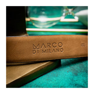 Marco Di Milano Brown Genuine Exotic Alligator Men's Belts (MDMB1008)-AmbrogioShoes