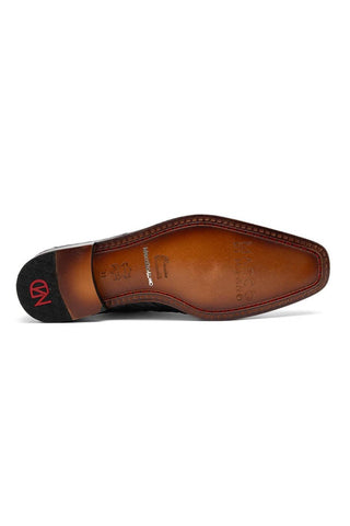 Marco Di Milano Cancun Black Exotic Hornback Crocodile Skin Derby (MDM1003)