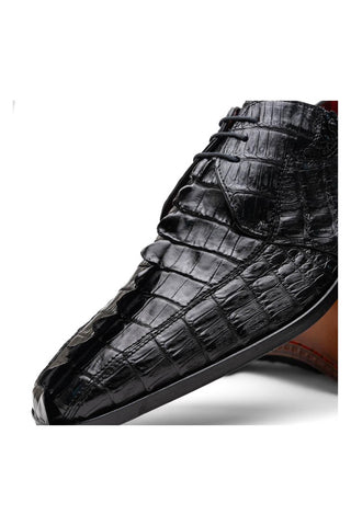 Marco Di Milano Cancun Black Hornback Crocodile Skin Derby (MDM1003)