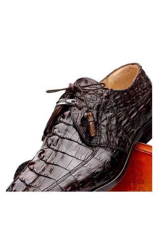Marco Di Milano Cancun Brown Hornback Crocodile Skin Derby (MDM1003)