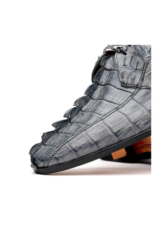 Marco Di Milano Cancun Gray Exotic Hornback Crocodile Skin Derby (MDM1003)