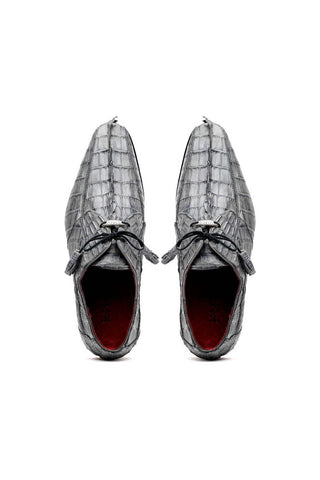 Marco Di Milano Cancun Gray Hornback Crocodile Skin Derby (MDM1003)