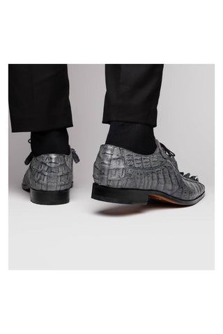 Marco Di Milano Cancun Gray Hornback Crocodile Skin Derby (MDM1003)