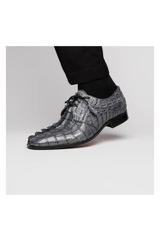 Marco Di Milano Cancun Gray Hornback Crocodile Skin Derby (MDM1003)
