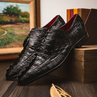 Marco Di Milano Cancun Men's Shoes Exotic Hornback Crocodile Skin Derby (MDM1003)-AmbrogioShoes