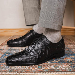 Marco Di Milano Cancun Men's Shoes Exotic Hornback Crocodile Skin Derby (MDM1003)-AmbrogioShoes