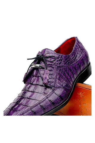 Marco Di Milano Cancun Purple Exotic Hornback Crocodile Skin Derby (MDM1003)