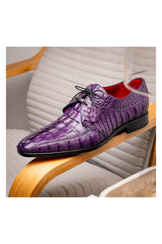 Marco Di Milano Cancun Purple Hornback Crocodile Skin Derby (MDM1003)