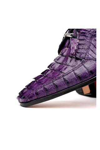 Marco Di Milano Cancun Purple Hornback Crocodile Skin Derby (MDM1003)