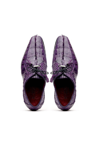 Marco Di Milano Cancun Purple Hornback Crocodile Skin Derby (MDM1003)