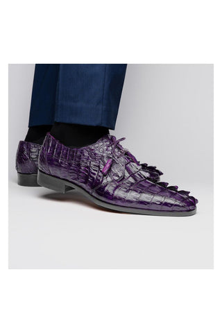 Marco Di Milano Cancun Purple Hornback Crocodile Skin Derby (MDM1003)